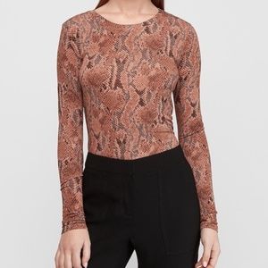 Express Long Sleeve Snake Skin Top